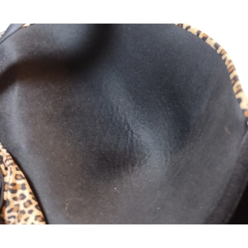 Auden Leopard Animal Print Lightly Lined Full‎ Coverage T-Shirt Bra 46DDD Tan